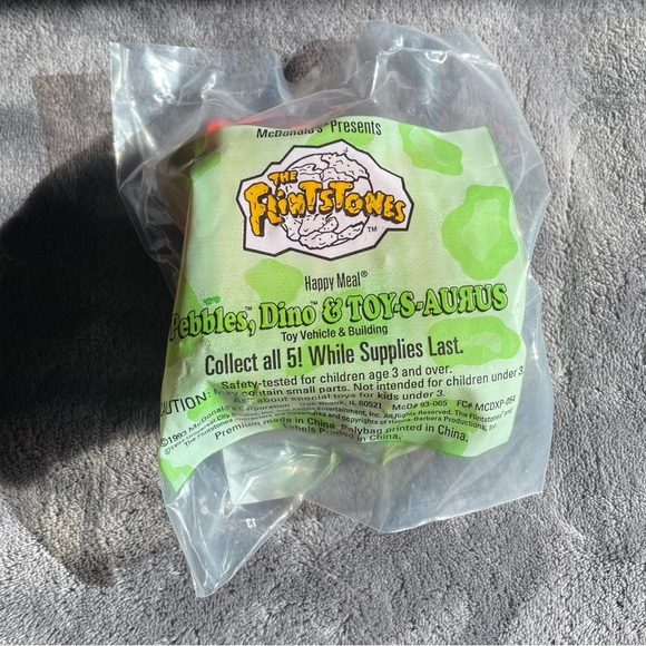 Flintstones 1993 Happy meal toy! Pebbles and Dino collectors item new in bag! - Picture 5 of 6